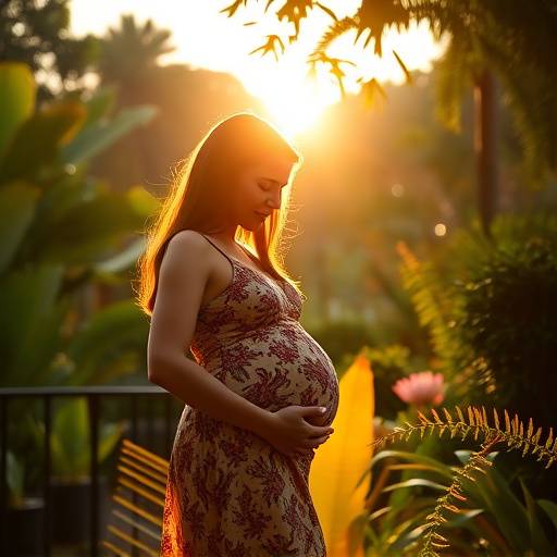 Ensaio de maternidade com uma futura mamãe em um cenário natural no Jardim Botânico, Rio de Janeiro.